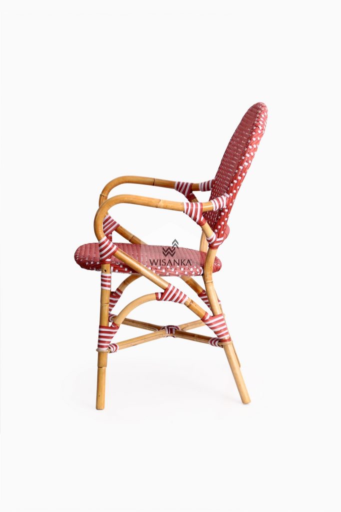 Clementine Bistro Chair sideview | Bistro Chair | Rattan Chair | Synthetic Rattan Chair | Synthetic Rattan Funiture | Rattan Furniture | Cirebon Rattan