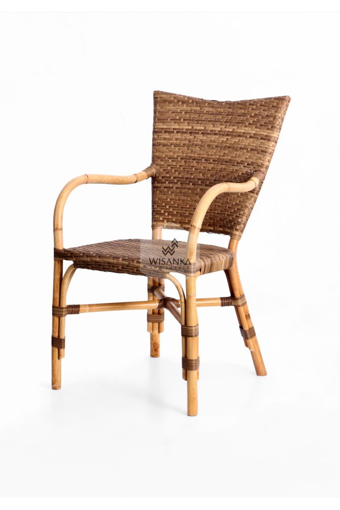 Lorraine Dining Bistro Chair-perspective | bistro chair | rattan chair | rattan dining chair | rattan bistro chair | dining arm chair