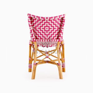 Carla Natural Rattan Dining Bistro Chair rear