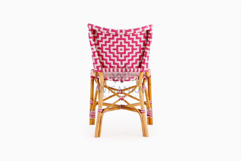 Carla Natural Rattan Dining Bistro Chair rear