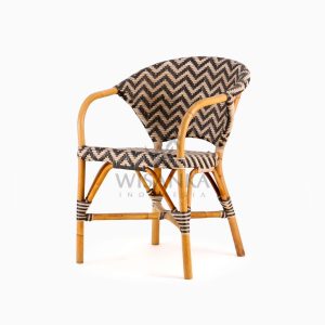 Dean Dining Arm Rattan Bistro Chair Perspective