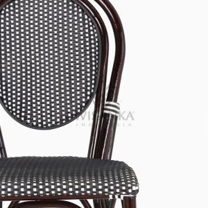 Iry Black Dining Arm Wicker Bistro Chair detail