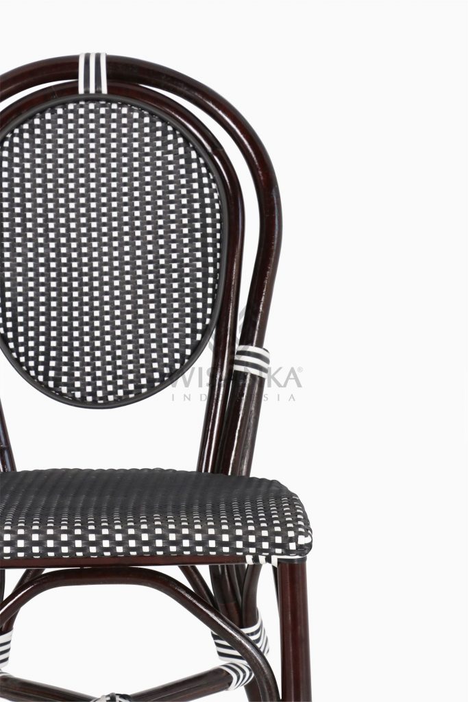 Iry Black Dining Arm Wicker Bistro Chair detail