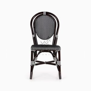 Iry Black Dining Arm Wicker Bistro Chair front