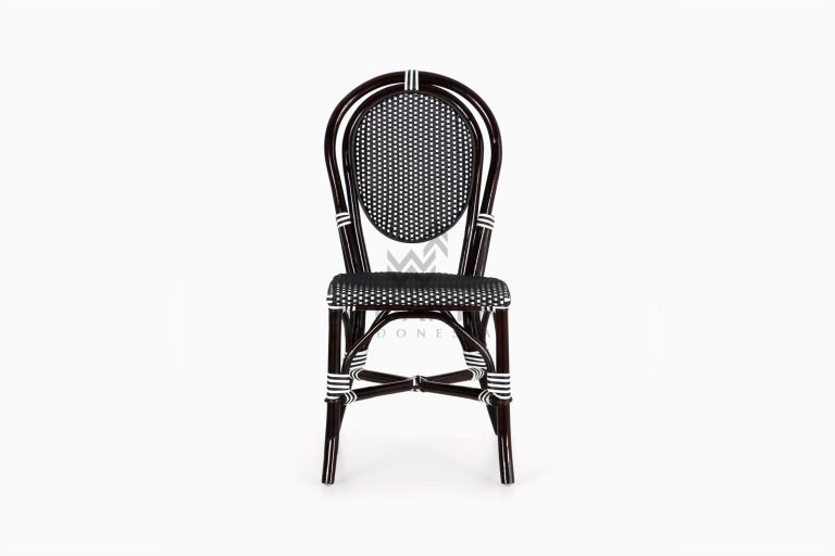 Iry Black Dining Arm Wicker Bistro Chair front