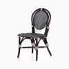 Iry Black Dining Arm Wicker Bistro Chair perspective