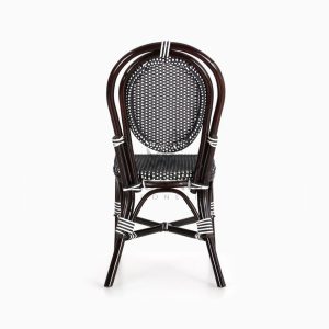 Iry Black Dining Arm Wicker Bistro Chair rear