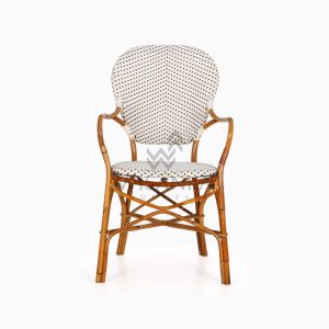 Tira Wicker White Bistro Chair front