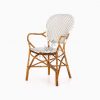 Tira Wicker White Bistro Chair perspective