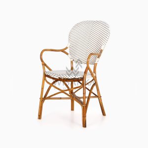 Tira Wicker White Bistro Chair perspective