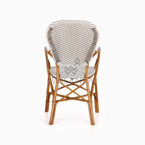 Tira Wicker White Bistro Chair rear