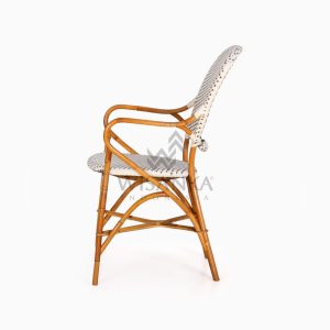 Tira Wicker White Bistro Chair side