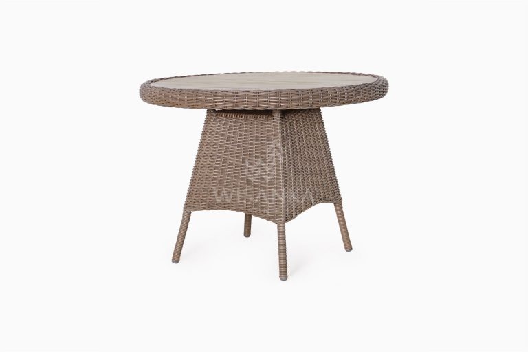 Flora Outdoor Wicker Dining Table perspective