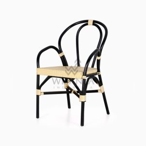 Viana Rattan Wicker Bistro Chair perspective