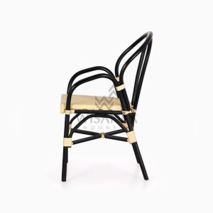 Viana Rattan Wicker Bistro Chair side