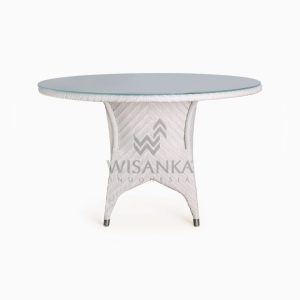 Frey Round outdoor wicker Dining Table front