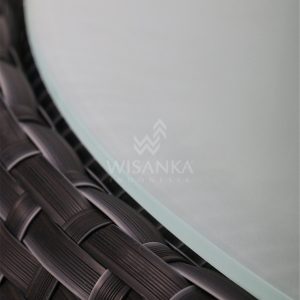 Huvan Rattan Outdoor Wicker Coffee Table Black Detail 2