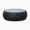 Huvan Rattan Outdoor Wicker Coffee Table Black Front