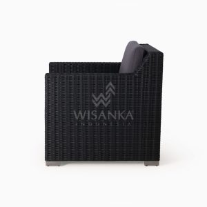 Maldive Outdoor Wicker Arm Chair 1 Seater side