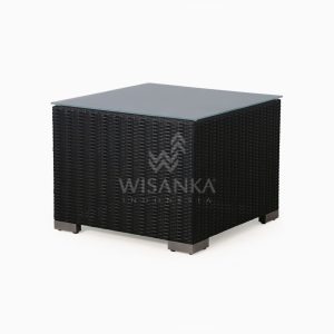 Maldive Wicker Outdoor Rattan Coffee Table with Glass perspective