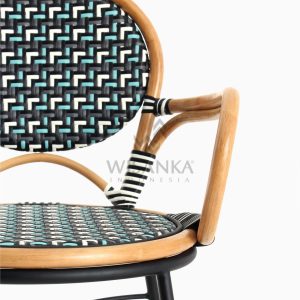 Aira Bistro Chair, Wicker Rattan Chair Detail 1