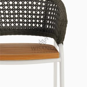 Rio Outdoor Rattan Arm Chair White Detail 1