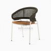 Rio Outdoor Rattan Arm Chair White perspective