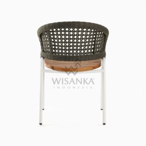 Rio Outdoor Rattan Arm Chair White rear