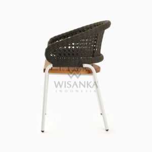 Rio Outdoor Rattan Arm Chair White side