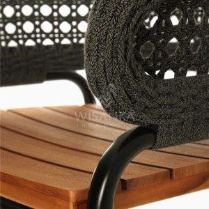 Rio synthetic rope outdoor Arm Chair Black Detail 2