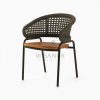 Rio synthetic rope outdoor Arm Chair Black perspective