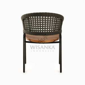Rio synthetic rope outdoor Arm Chair Black rear