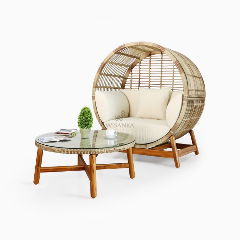 Orza Daybed with Coffe Table Set Outdoor Rattan Patio Furniture