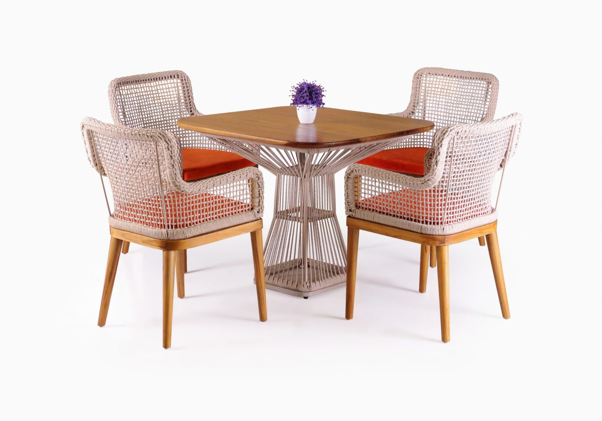 Fattana Dining Set - Outdoor Rattan Patio Furniture - Synthetic Rattan