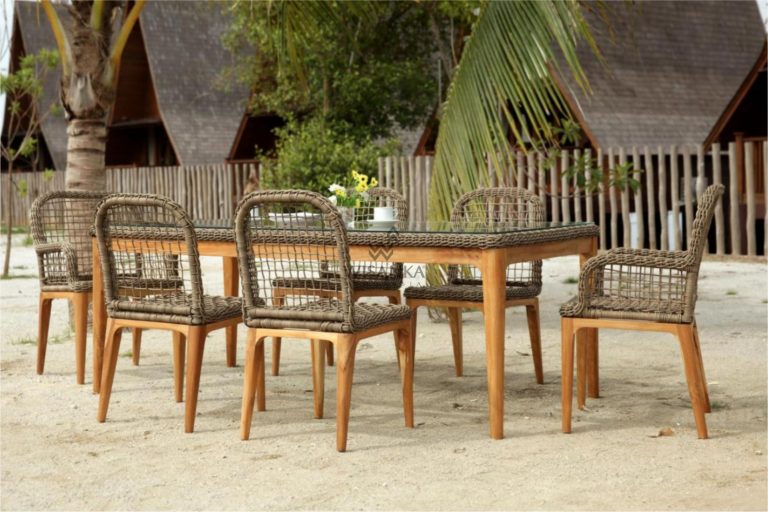 Tropical Dining Set - Outdoor Rattan Patio Furniture detail (4)