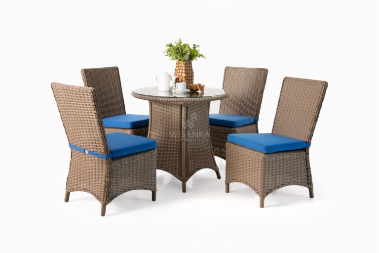 Stone Dining Set - Outdoor Rattan Patio Furniture