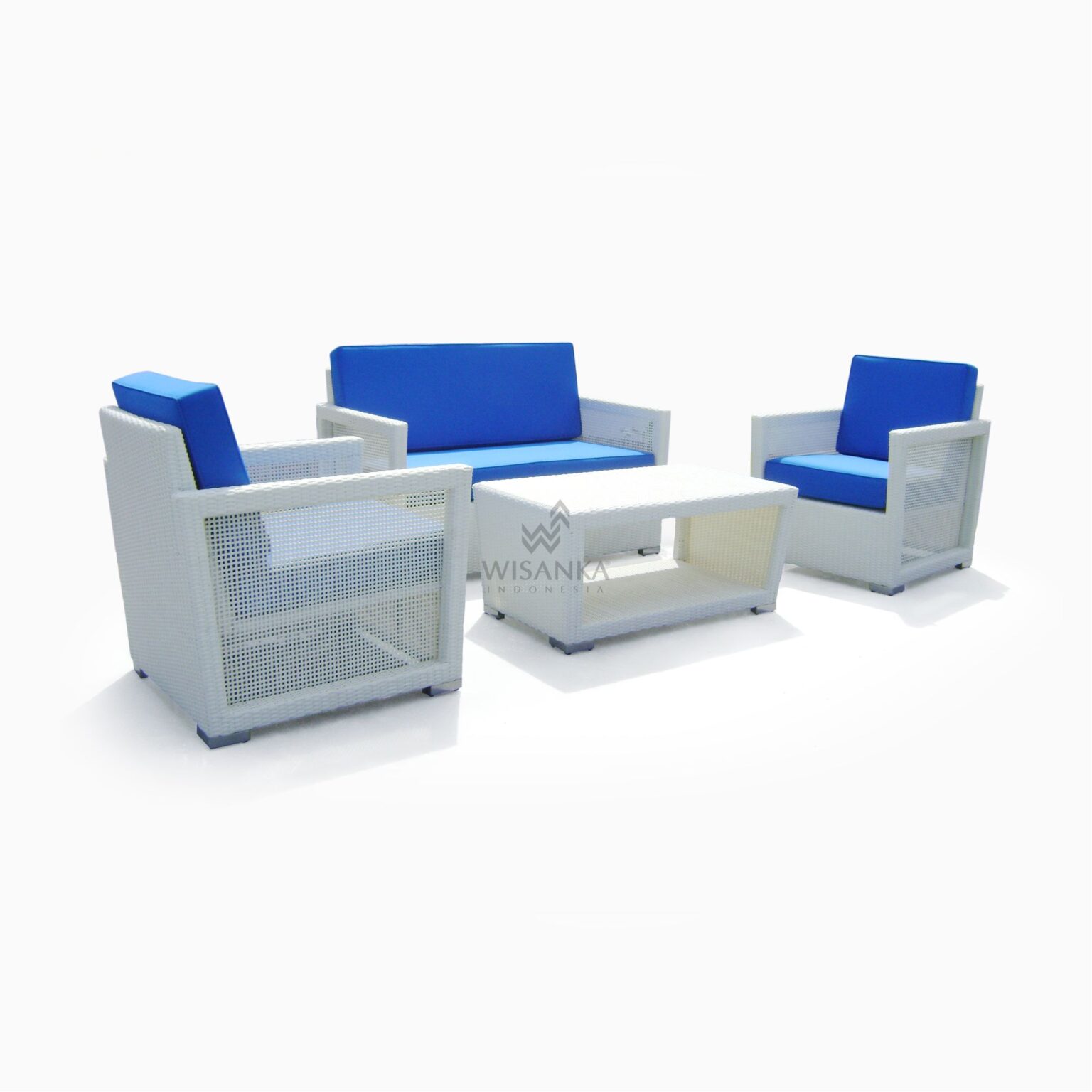 Derby Living Set - White Rattan Furniture