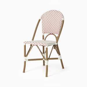 Farah Bistro Chair - Aluminum Wicker Dining Chair - perspective