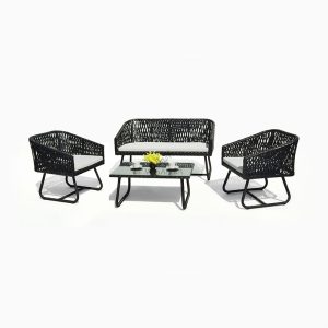 Donna Living Set – Black Rattan Outdoor Furniture