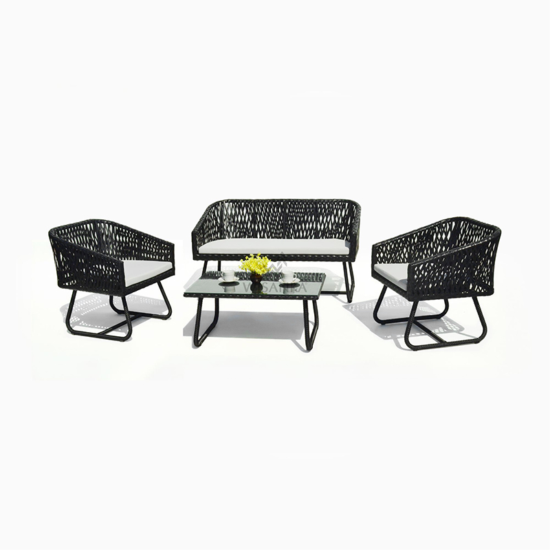 Donna Black rattan outdoor Furniture for Living Room